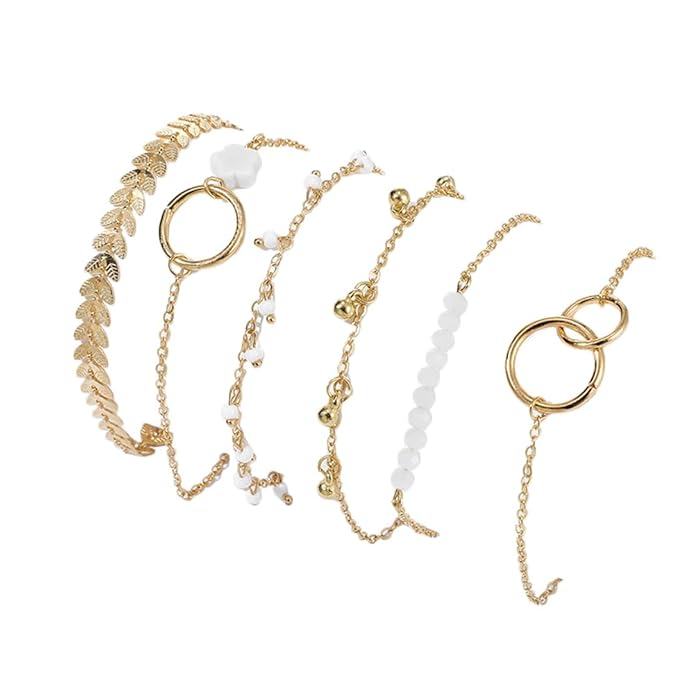Aza Latest Stylish Multilayer Gold Plated Bangle Bracelet for Women and Girls (15752b) Set of 6